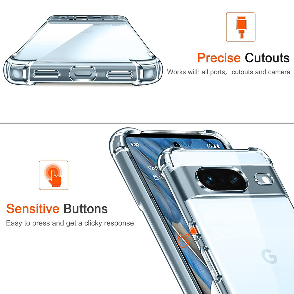 Husa de protectie Techsuit Shockproof Clear Silicone compatibil cu Google Pixel 7, Transparent