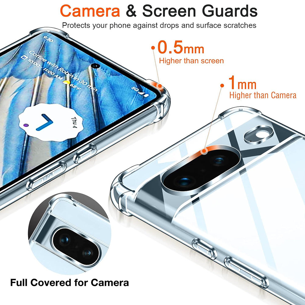 Husa de protectie Techsuit Shockproof Clear Silicone compatibil cu Google Pixel 7, Transparent