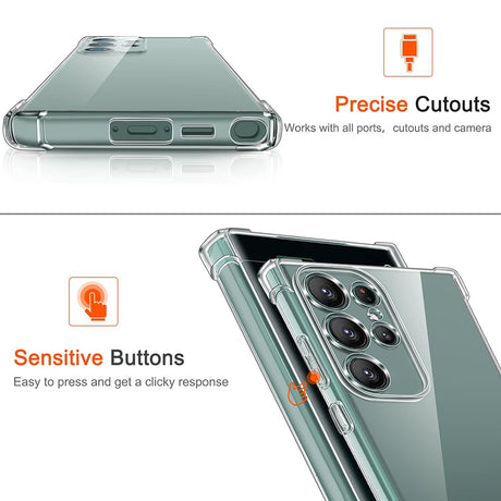 Husa de protectie Techsuit Shockproof Clear Silicone compatibil cu Samsung Galaxy S24 Ultra, Transparent