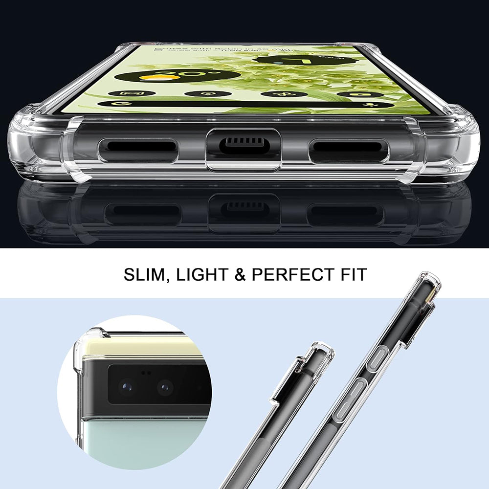 Husa de protectie Techsuit Shockproof Clear Silicone compatibil cu Google Pixel 6 Pro, Transparent
