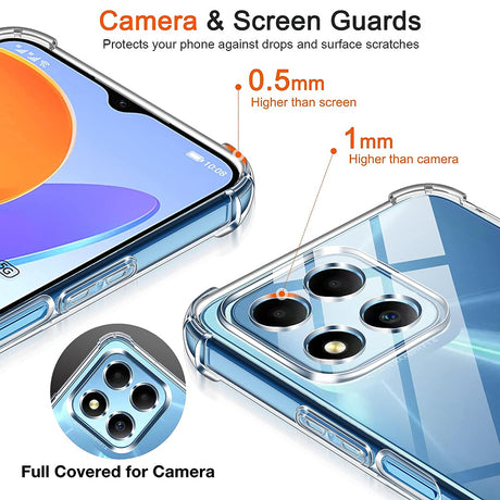 Husa de protectie Techsuit Shockproof Clear Silicone compatibil cu Honor X6 / X8 5G / 70 Lite, Transparent