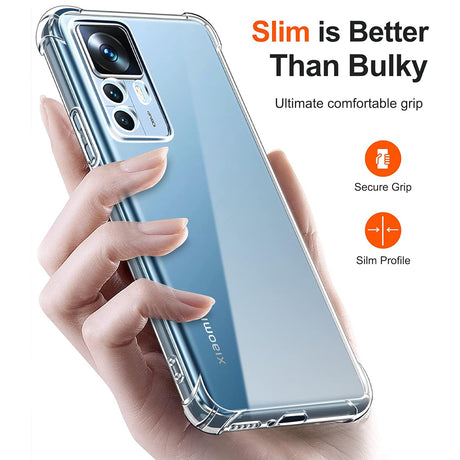 Husa de protectie Techsuit Shockproof Clear Silicone compatibil cu Xiaomi 12T / 12T Pro, Transparent