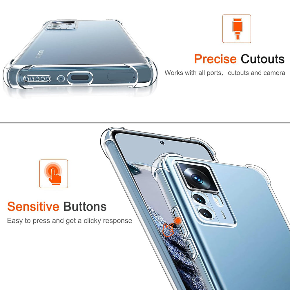 Husa de protectie Techsuit Shockproof Clear Silicone compatibil cu Xiaomi 12T / 12T Pro, Transparent