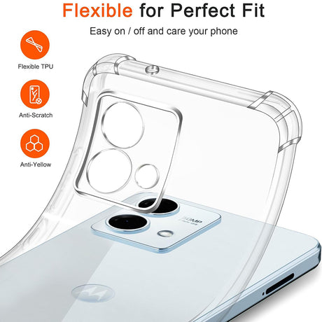 Husa de protectie Techsuit Shockproof Clear Silicone compatibil cu Motorola Moto G84, Transparent