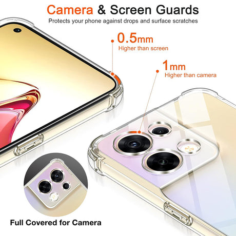 Husa de protectie Techsuit Shockproof Clear Silicone compatibil cu Oppo Reno8, Transparent