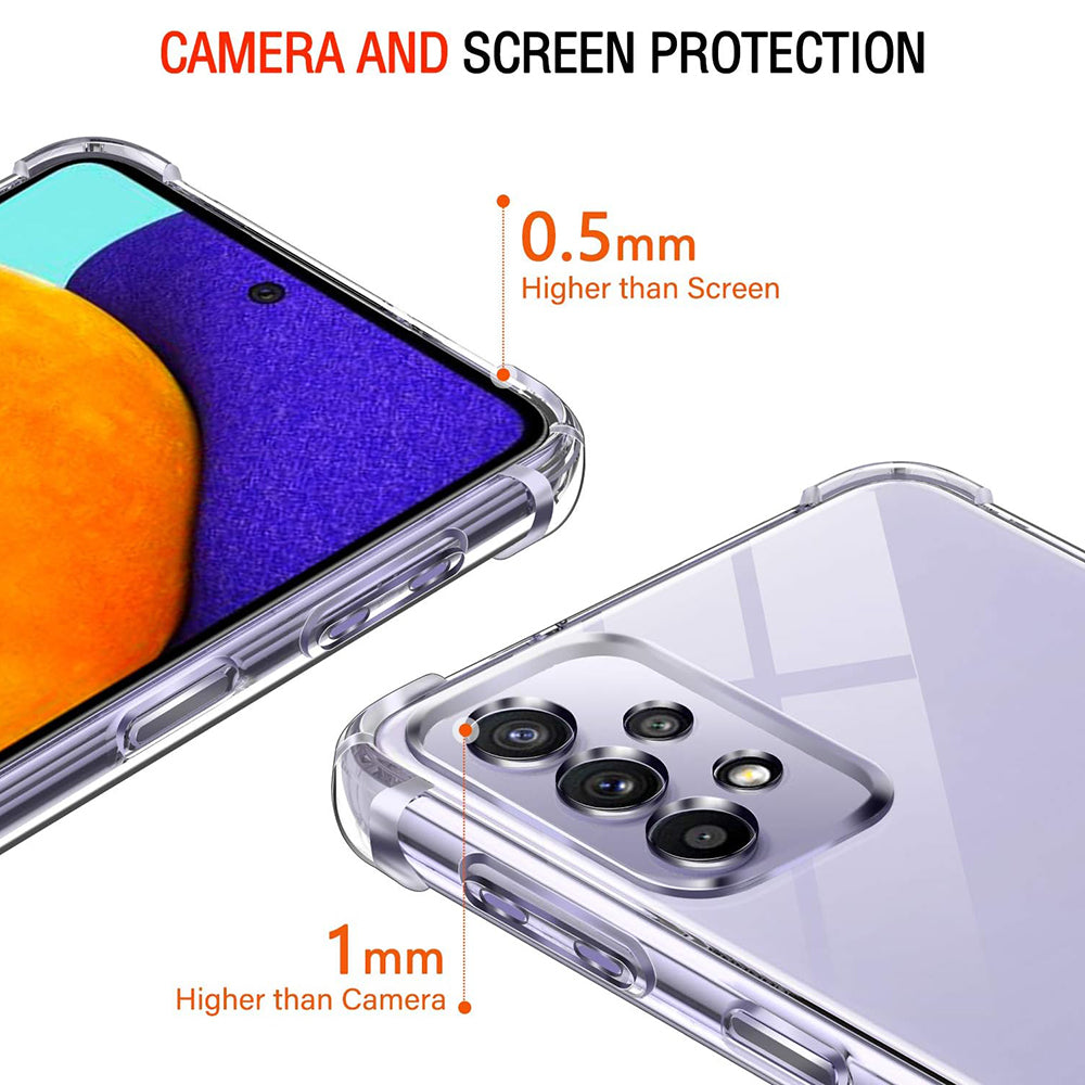 Husa de protectie Techsuit Shockproof Clear Silicone compatibil cu Samsung Galaxy A52 4G / A52 5G / A52s 5G, Transparent