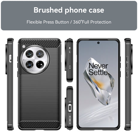 Husa de protectie Techsuit Carbon Silicone compatibil cu OnePlus 12, Negru