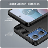 Husa de protectie Techsuit Carbon Silicone compatibil cu Motorola Moto G04 / Moto G04s / Moto G24 / G24 Power / Moto E14, Negru