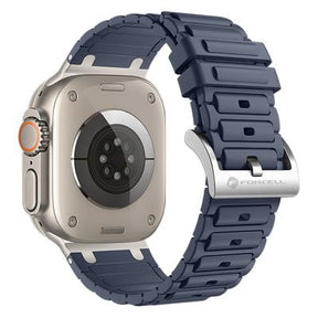 Curea Apple Watch Forcell F-Design FA06 cu orificiu din silicon 38 / 40 / 41 mm - Blue - NotebookGsm