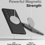 Husa de protectie Ringke Silicone Magnetic MagSafe compatibil cu Samsung Galaxy S24 Ultra, Roz Sand