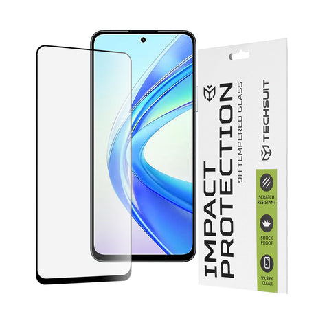 Folie de protectie Techsuit 111D Full Cover / Full Glue Glass compatibil cu Honor X7b / X7b 5G / 90 SMART, Negru