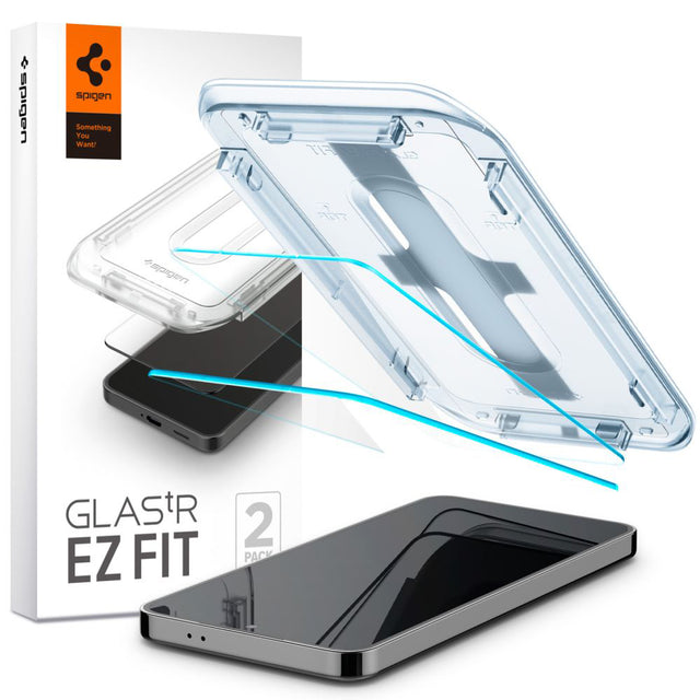 Folie de protectie Spigen (set de 2) Glas.tR EZ-FIT (AGL07440) compatibil cu Samsung Galaxy S24 / S25, Transparent