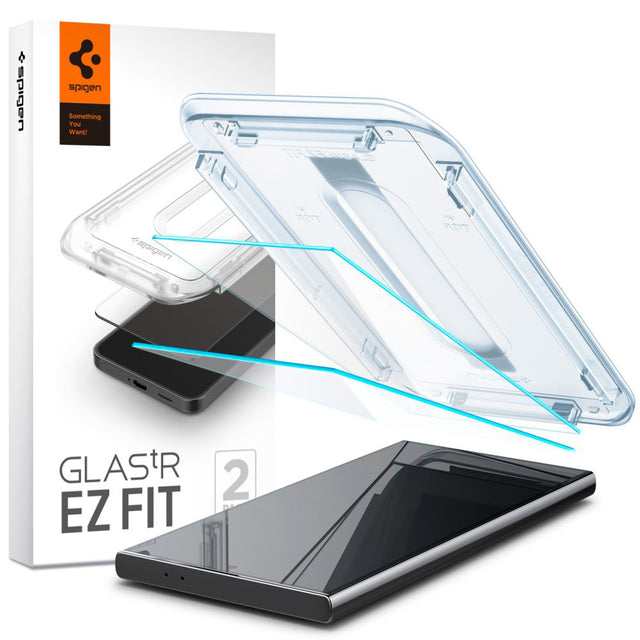 Folie de protectie Spigen (set de 2) Glas.tR EZ-FIT (AGL07495) compatibil cu Samsung Galaxy S24 Ultra, Transparent