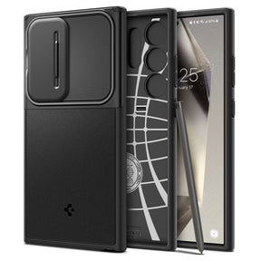 Husa de protectie Spigen Optik Armor (ACS07313) compatibil cu Samsung Galaxy S24 Ultra, Negru