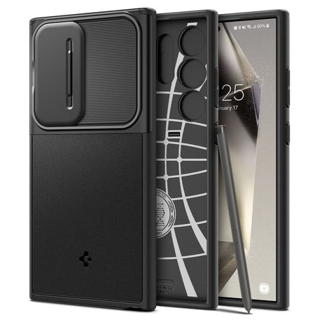 Husa de protectie Spigen Optik Armor (ACS07313) compatibil cu Samsung Galaxy S24 Ultra, Negru