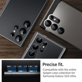 Folie de protectie Spigen (set de 2) Optik.tR EZ Fit Pro Camera Glass (AGL07425) compatibil cu Samsung Galaxy S24 Ultra, Negru