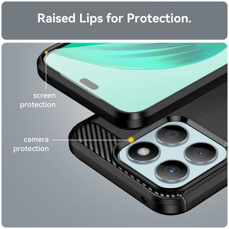 Husa de protectie Techsuit Carbon Silicone compatibil cu Honor X8b, Negru