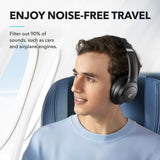Casti Anker Wireless Life Q20i (A3004G11), Bluetooth, Hybrid Active Noise Cancelling, Dual-Connections, Negru