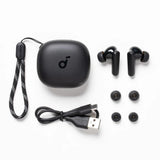 Casti Anker R50i (A3949G11), with Charging Case, Extra-bass, AI-Enhanced Calls, Negru