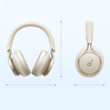Casti Anker Wireless SoundCore Space One (A3035G21), Bluetooth 5.3, Active Noise Cancelling, Hi-Res, Alb