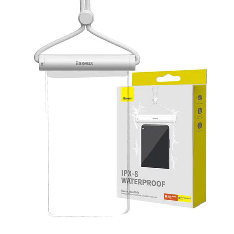 Baseus Waterproof Case (P60263701213-00), IPX8, with Cylindrical Slide Lock, for Phone 7.2", Moon White