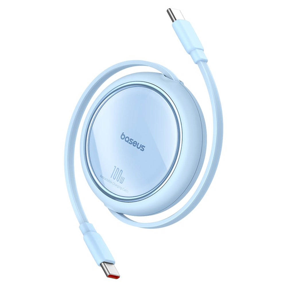 Cablu Baseus Free2Draw Mini (P10364500311-00), Type-C to Type-C, 100W, 1m, Retractable, Galaxy Blue
