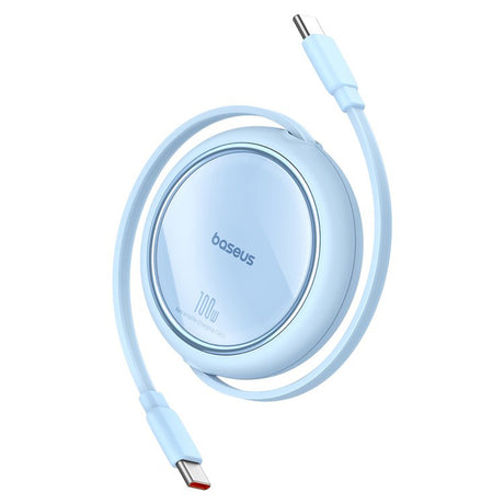 Cablu Baseus Free2Draw Mini (P10364500311-00), Type-C to Type-C, 100W, 1m, Retractable, Galaxy Blue