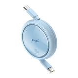 Cablu Baseus Free2Draw Mini (P10364500311-00), Type-C to Type-C, 100W, 1m, Retractable, Galaxy Blue