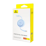 Cablu Baseus Free2Draw Mini (P10364500311-00), Type-C to Type-C, 100W, 1m, Retractable, Galaxy Blue