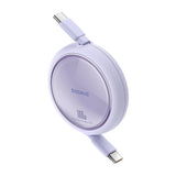 Cablu Baseus Free2Draw Mini (P10364500511-00), Type-C to Type-C, 100W, 1m, Retractable, Nebula Purple
