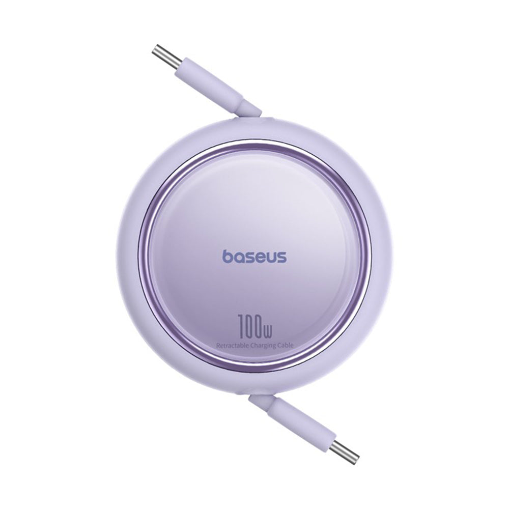 Cablu Baseus Free2Draw Mini (P10364500511-00), Type-C to Type-C, 100W, 1m, Retractable, Nebula Purple