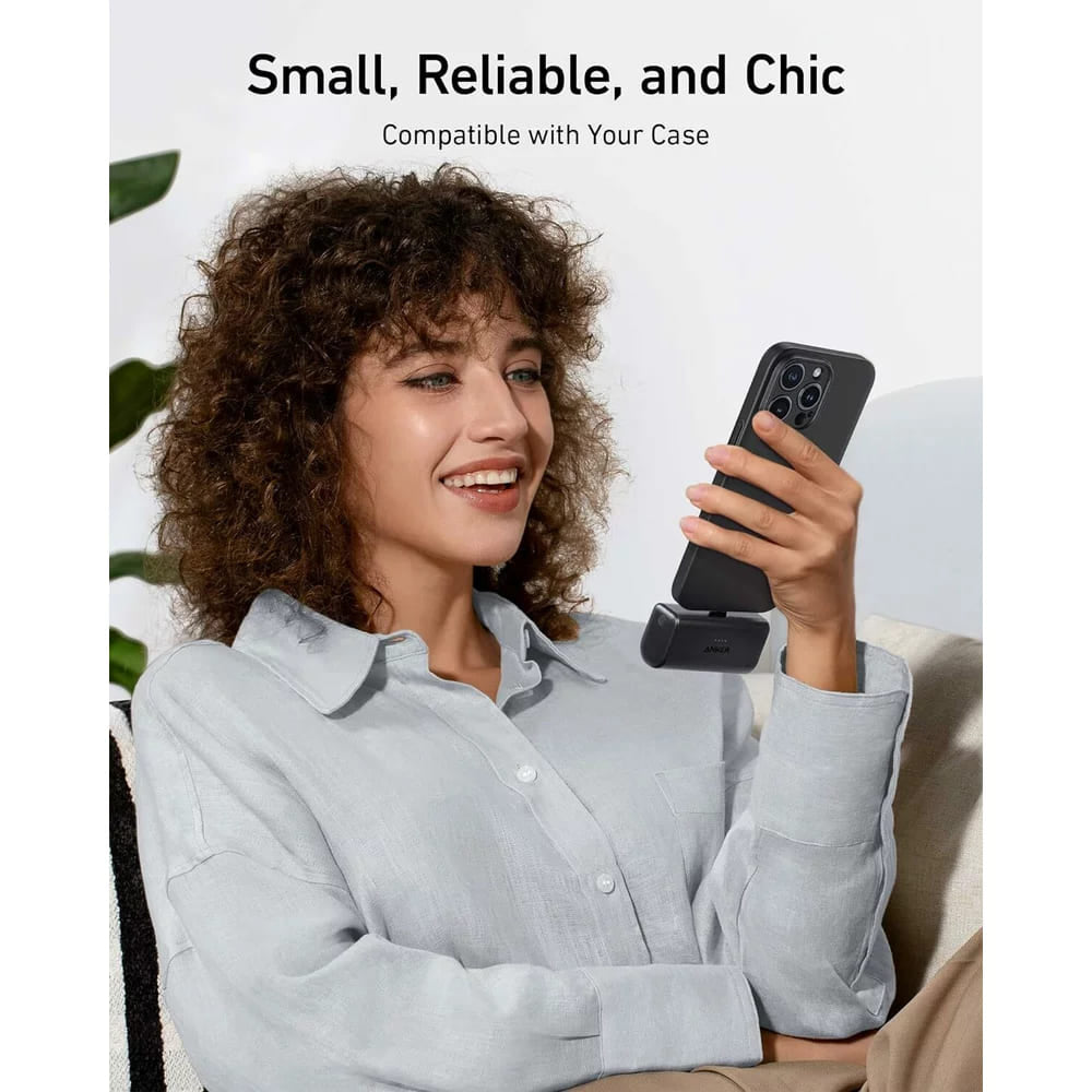 Baterie externa Anker Nano (A1653H11), USB-C Connector, 5000mAh, 22.5W, Negru