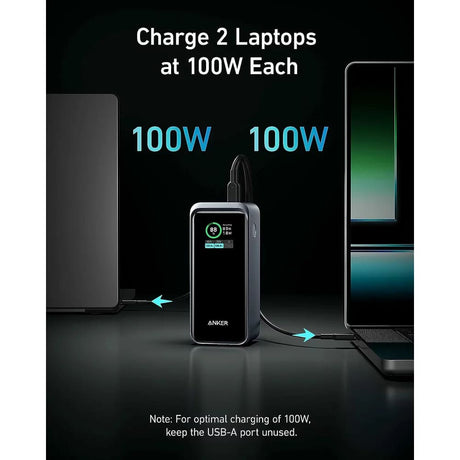 Baterie externa Anker Prime (A1336011), 2x USB-C, USB, for Phone, Tablet, MacBook, Digital Display, 20000mAh, 200W, Negru