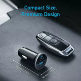 Incarcator Anker Car 323 (A2735G11), USB, Type-C, LED Light, 52.5W, Negru