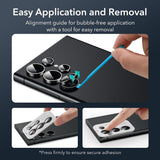 Folie de protectie ESR Lens Tempered Glass (set de 2) compatibil cu Samsung Galaxy S24 Ultra, Negru