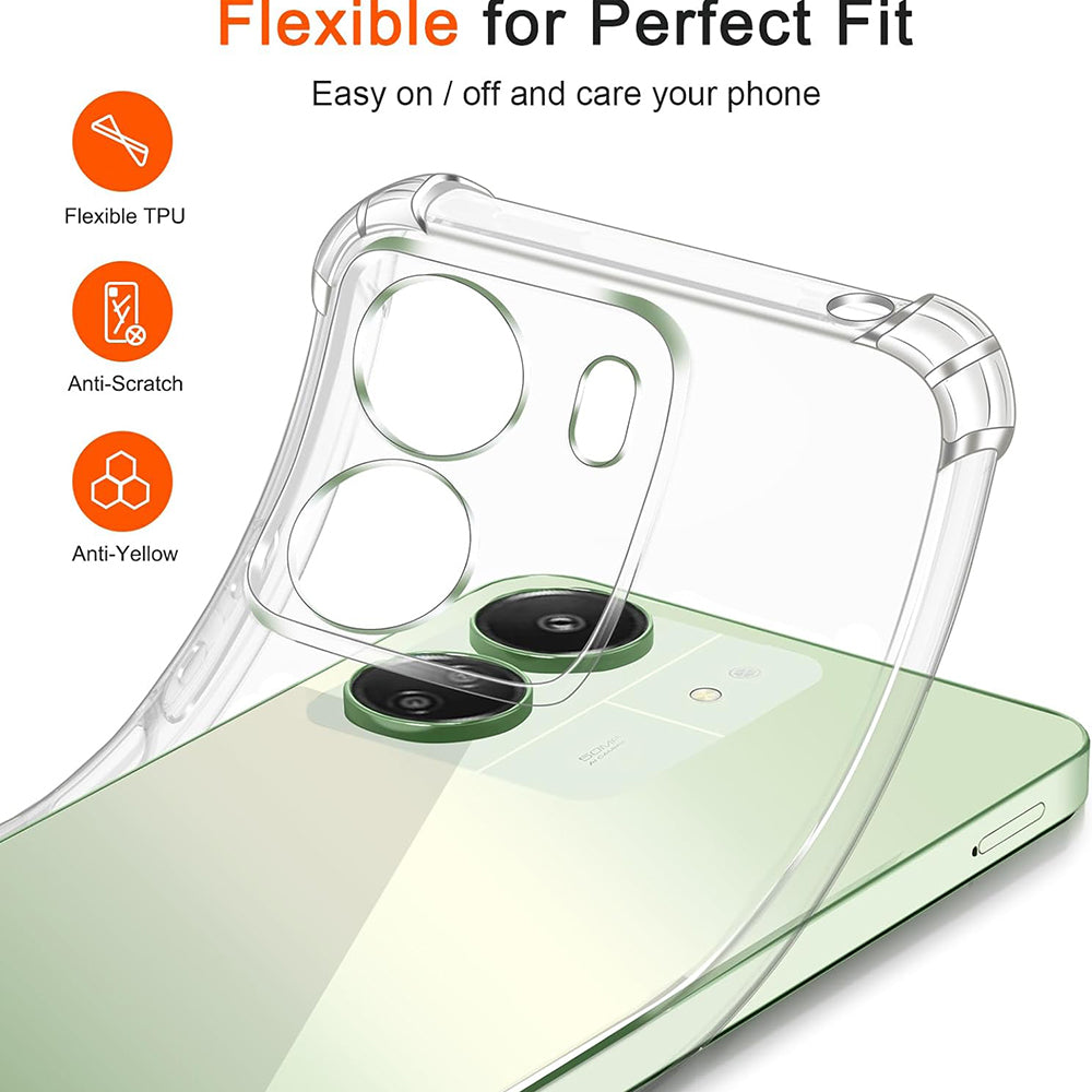 Husa de protectie Techsuit Shockproof Clear Silicone compatibil cu Xiaomi Redmi 13C 4G / Poco C65, Transparent