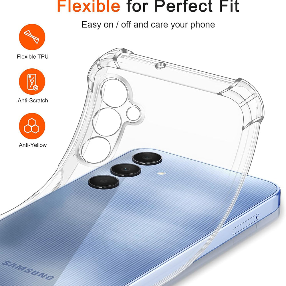 Husa de protectie Techsuit Shockproof Clear Silicone compatibil cu Samsung Galaxy A25 5G, Transparent