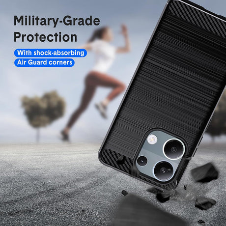 Husa de protectie Techsuit Carbon Silicone compatibil cu Xiaomi Redmi Note 13 Pro 4G / Poco M6 Pro 4G, Negru