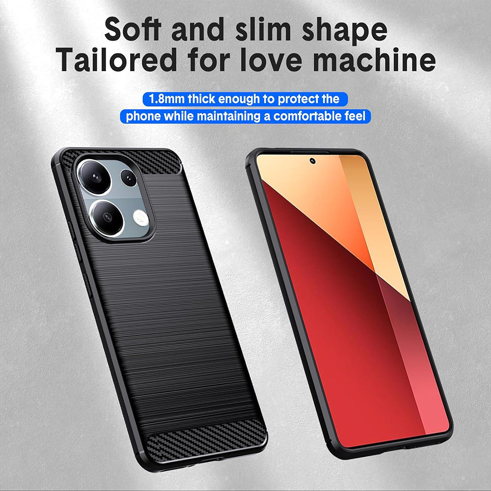 Husa de protectie Techsuit Carbon Silicone compatibil cu Xiaomi Redmi Note 13 Pro 4G / Poco M6 Pro 4G, Negru