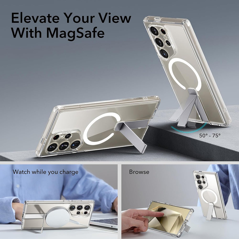 Husa de protectie ESR Boost Flickstand HaloLock compatibil cu Samsung Galaxy S24 Ultra, Transparent