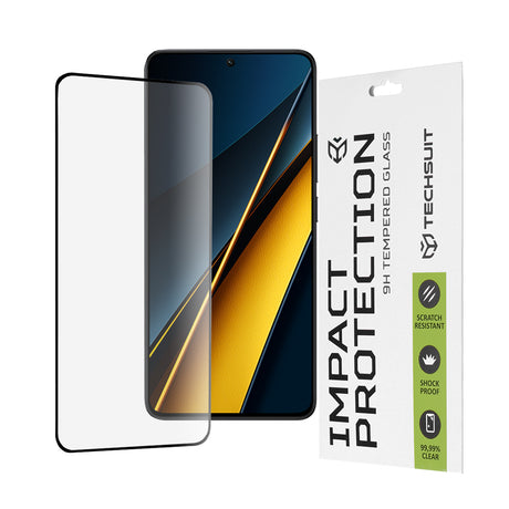 Folie de protectie Techsuit 111D Full Cover / Full Glue Glass compatibil cu Xiaomi Poco X6 Pro, Negru
