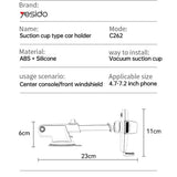 Suport Yesido (C262), Gravity Grip, for Dashboard and Windshield, Negru