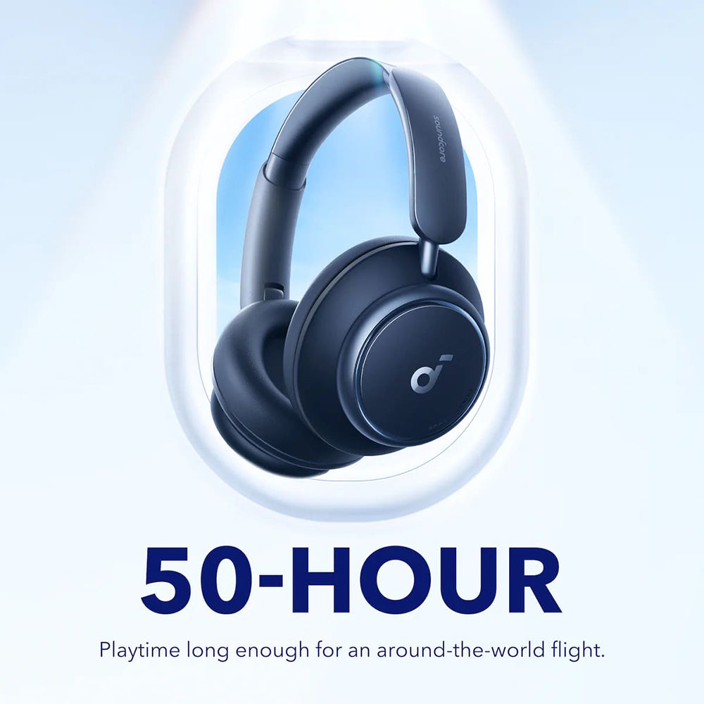 Casti Anker Wireless Space Q45 (A3040G31), Bluetooth 5.3, Noise Cancelling, USB-C, Albastru