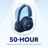 Casti Anker Wireless Space Q45 (A3040G31), Bluetooth 5.3, Noise Cancelling, USB-C, Albastru