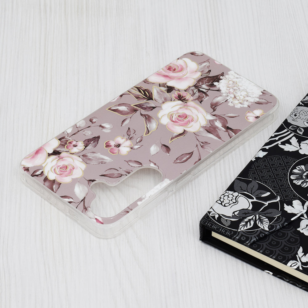 Husa de protectie Techsuit Marble Series compatibil cu Samsung Galaxy S24 Plus, Bloom of Ruth Gray