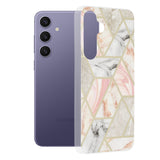 Husa de protectie Techsuit Marble Series compatibil cu Samsung Galaxy S24 Plus, Roz Hex