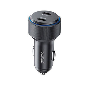 Incarcator Yesido Car (Y48), 2x Type-C, Fast Charging, 60W, Negru