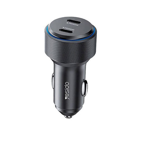 Incarcator Yesido Car (Y48), 2x Type-C, Fast Charging, 60W, Negru