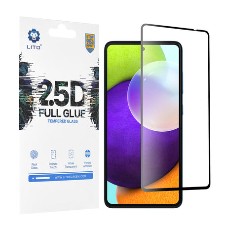 Folie de protectie Lito 2.5D FullGlue Glass compatibil cu Samsung Galaxy A52 4G / A52 5G / A52s 5G, Negru