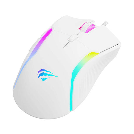 Tastatura/Mouse Havit Gaming Mouse (MS1033), RGB Lights, 800-8000DPI, 9 Buttons, Alb